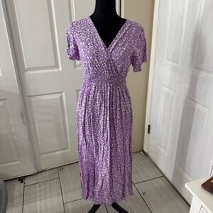 Floral Purple Midi Dress